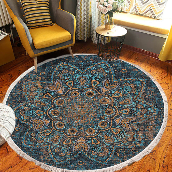 SOGA 2X 120cm Mandala Pattern Circle Area Rugs for Living Room Lounge, Anti-slip