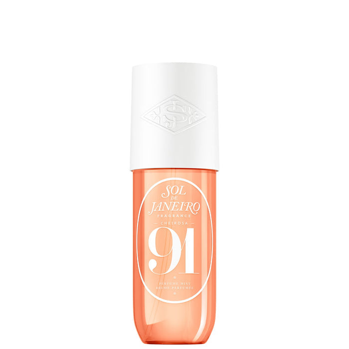 Sol de Janeiro Cheirosa 91 perfume and body mist spray in a 90ml bottle, featuring a tropical scent with floral and coconut notes.