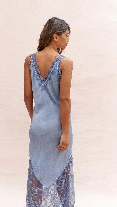 SOLANGE SLIP DRESS | Washed Blue - Darling & Domain