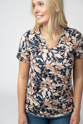 Sophie Top - Navy Autumn Petals