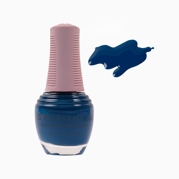SpaRitual Nourishing Lacquer Polish - Divine Light - Cobalt Blue Creme - 15ML