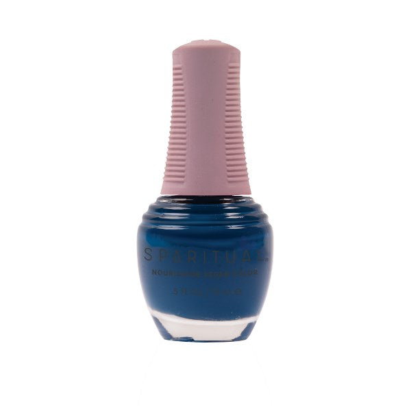 SpaRitual Nourishing Lacquer Polish - Divine Light - Cobalt Blue Creme - 15ML