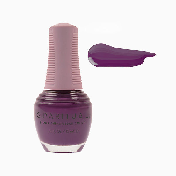 SpaRitual Nourishing Lacquer Polish - Enlightened - Deep Plum Creme - 15ML