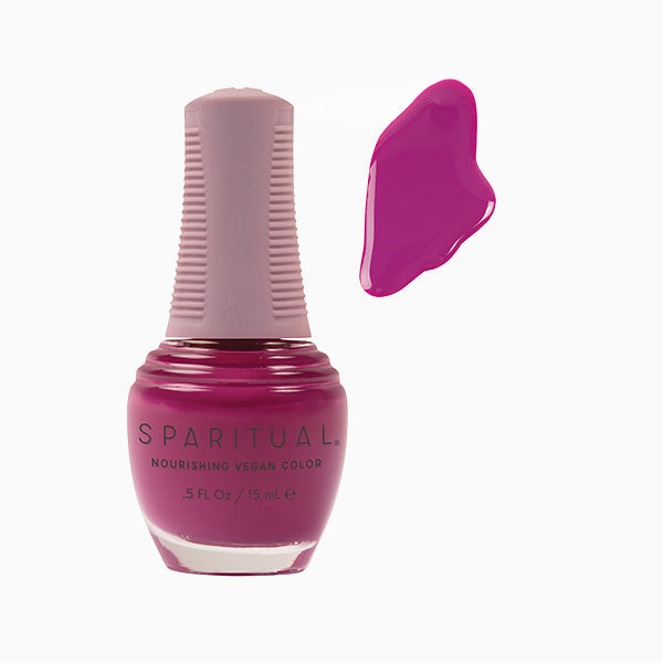 SpaRitual Nourishing Lacquer Polish - In The Flow - Bright Magenta Creme - 15ML