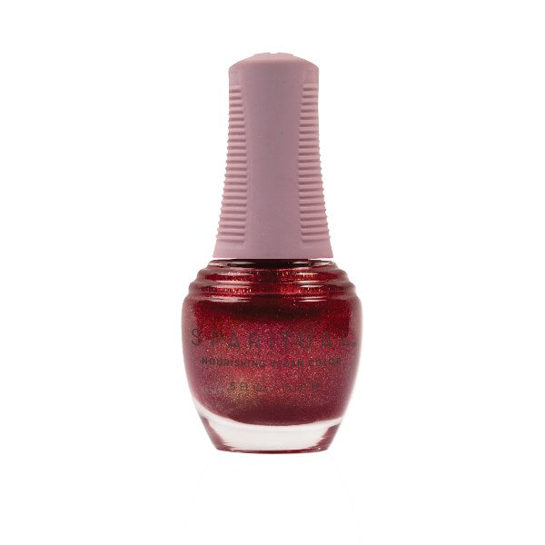 SpaRitual Nourishing Lacquer Polish - Joyful Living - Ruby Red Gold Shimmer - 15ML