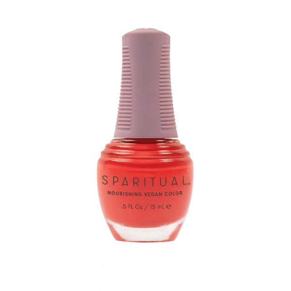 SpaRitual Nourishing Lacquer Polish - Optimistic - Bright Orange Coral Creme - 15ML