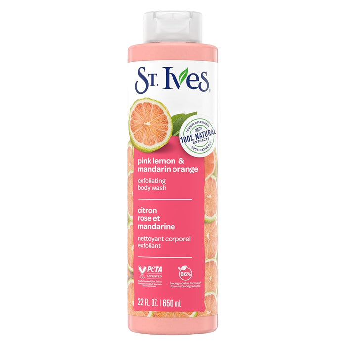 St. Ives Pink Lemon Body Wash - 22oz - 4 Pack