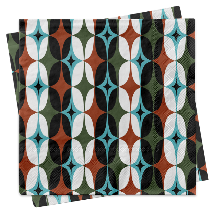 Starlight Diamond Mid Century Modern Retro Cocktail Napkin