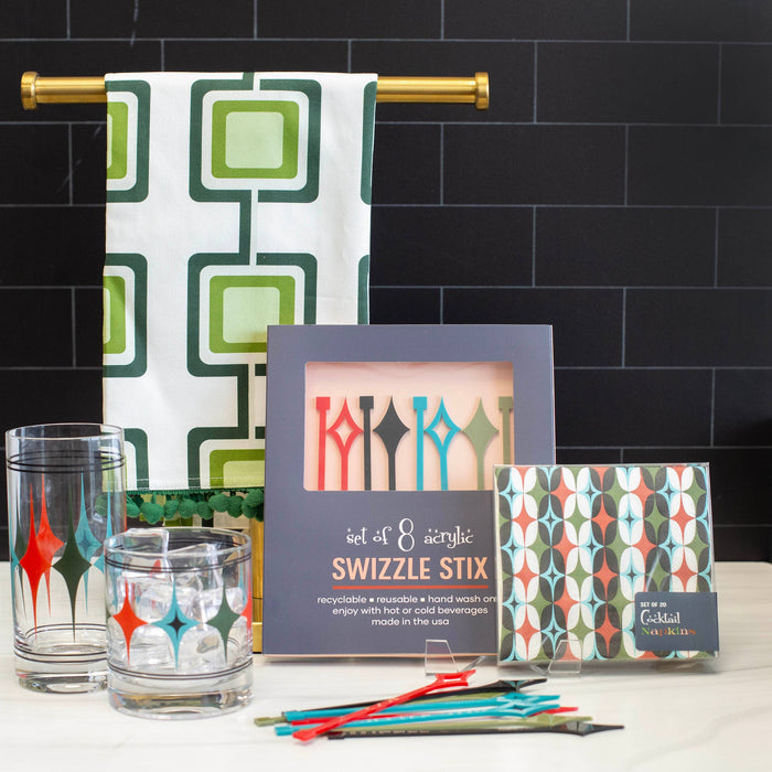 Starlight Diamond Mid Century Modern Retro Cocktail Napkin