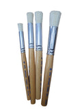 Stencil Brushes – White Bristle – Short Wooden Handle – Made in Sri Lanka
