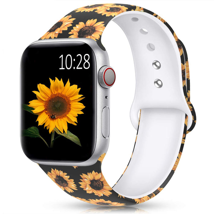 Sunflower Silicone Print Band For Apple Watch