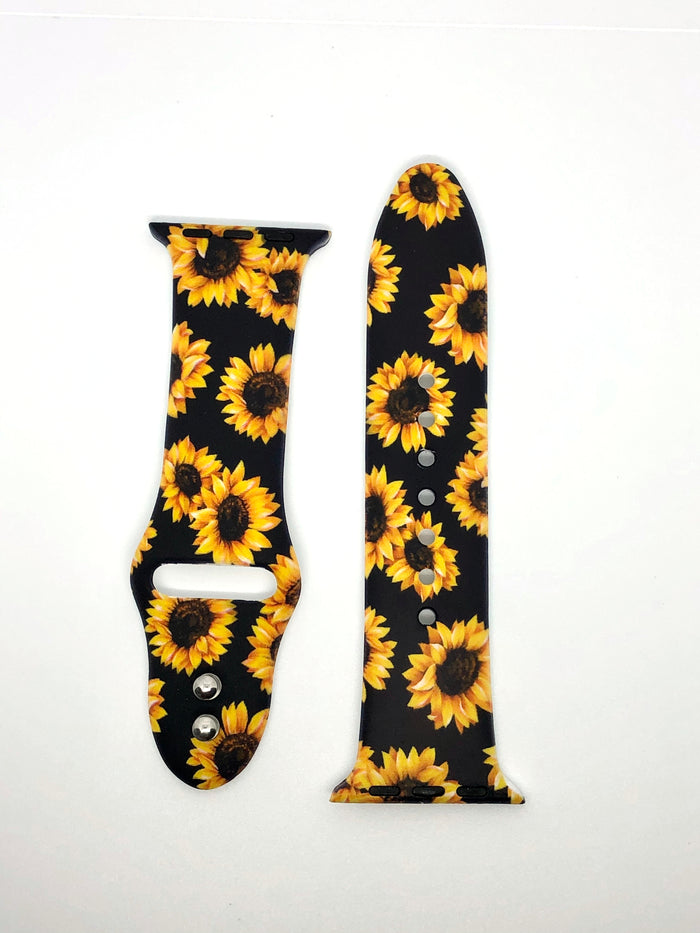 Sunflower Silicone Print Band For Apple Watch
