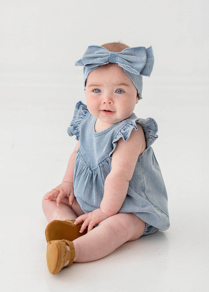 Sunset Fields Blue Romper: 9M