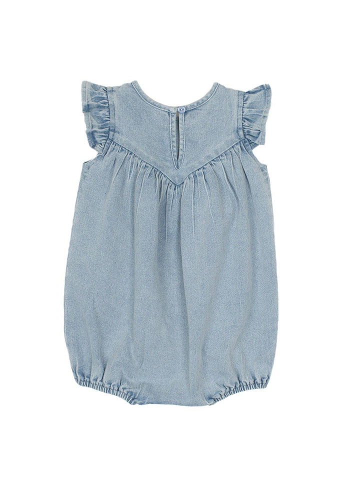 Sunset Fields Blue Romper: 9M