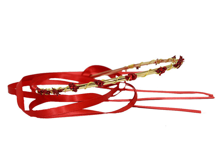 Sweet Rose Crown - Gold Floral Headpiece side view