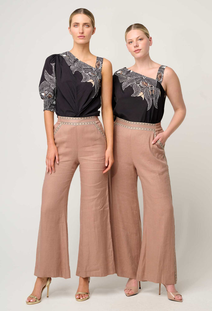 TAHANI ONE SLEEVE TOP | Onyx Casablanca - Darling & Domain