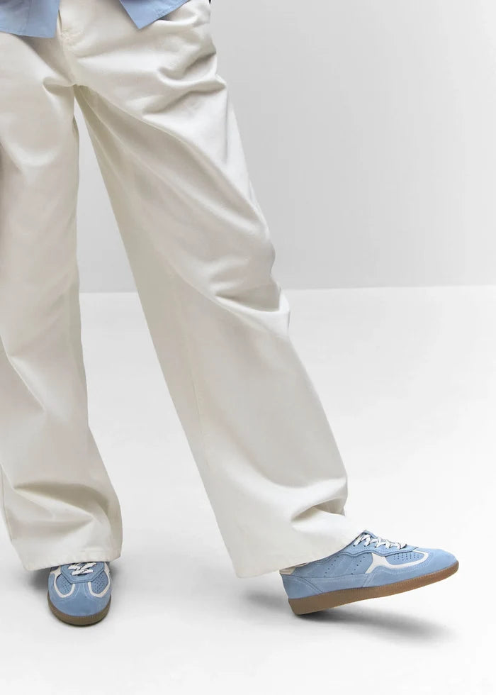 TB 490 RIFE CORNFLOWER BLUE CREAM LEATHER SNEAKERS - Darling & Domain