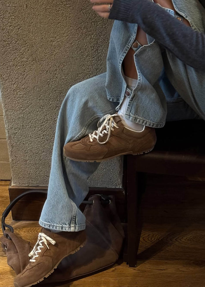 TB 56 SUEDE BROWN LEATHER SNEAKERS - Darling & Domain