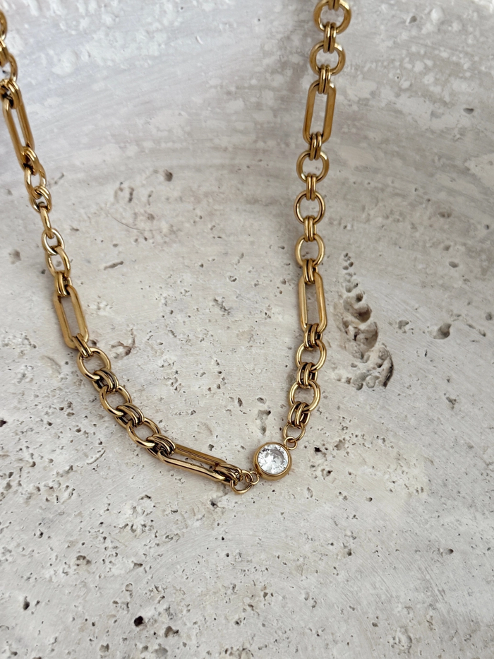 The Melissa - Simple Chain Bling Chansutt Pearls Necklace
