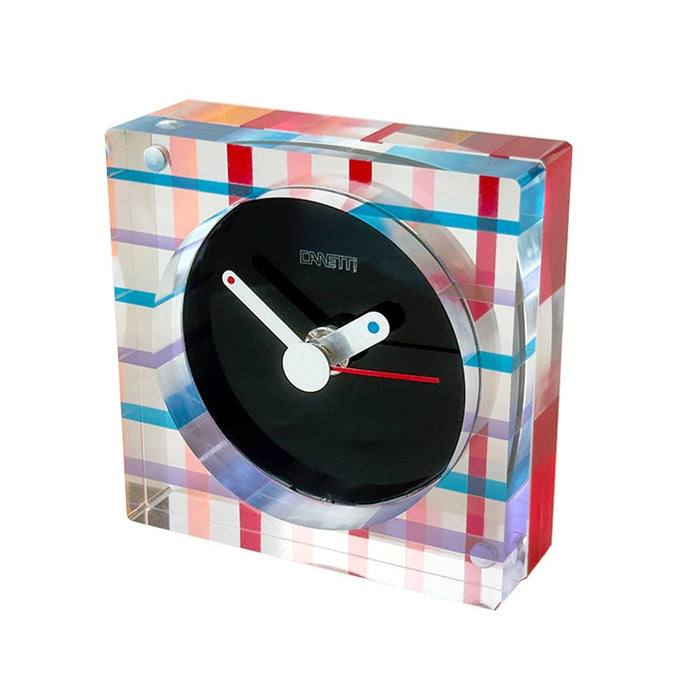 The Original Square Acrylic Clock - Plaid, Frosted, Clear