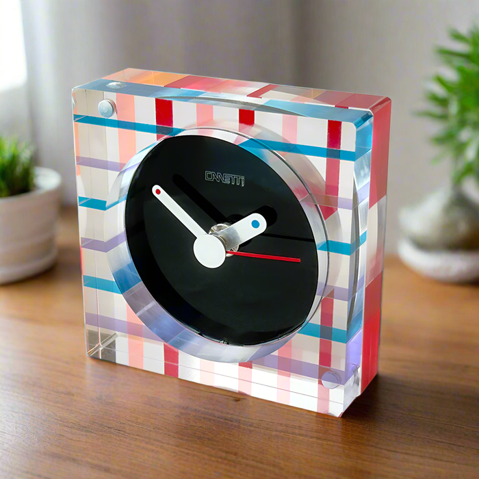 The Original Square Acrylic Clock - Plaid, Frosted, Clear
