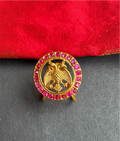 The Rujuta Silver Vanki Gandaberunda Adjustable Finger Ring (Red)