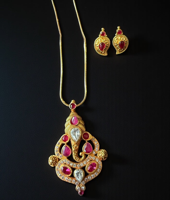 The Sumukh Silver Ganesha Pendant & Earrings