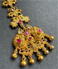The Svarnika Silver Peacock Bridal Maang Tikka (Red)