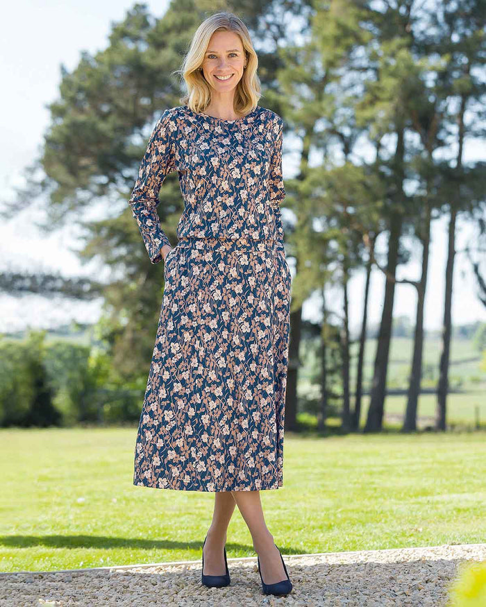 Tilly Floral Pure Cotton A Line Lined Skirt - Image 2 - Country Collection