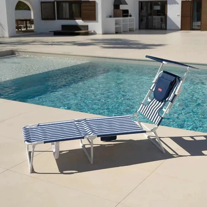 Tivoli Reclining Beach Lounge Chair with Sunshade for Outdoor Relaxation