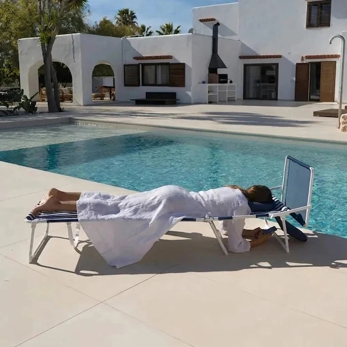 Tivoli Reclining Beach Lounge Chair with Sunshade for Outdoor Relaxation