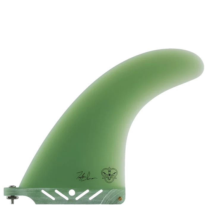 TJ Signature 6 inch clear G10 center fin for performance longboard