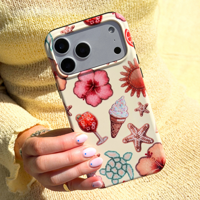 Girl holding Tough MagSafe Island Girl Phone Case