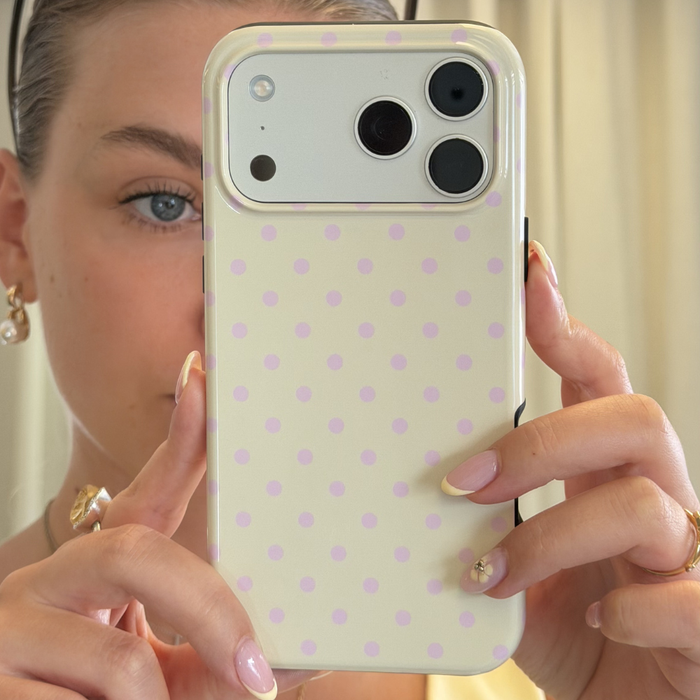 Girl taking mirror selfie with Butter Blush Phone Case