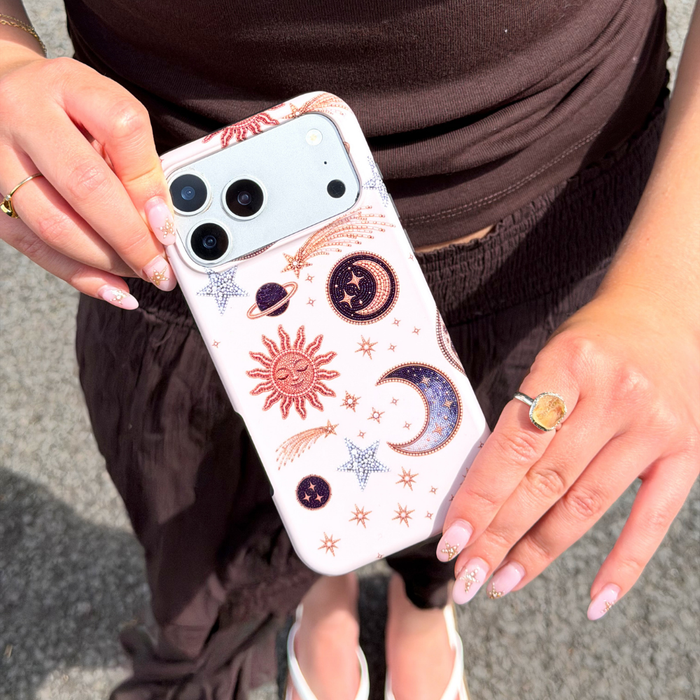 close up of tough magsafe after dark celestial phone case