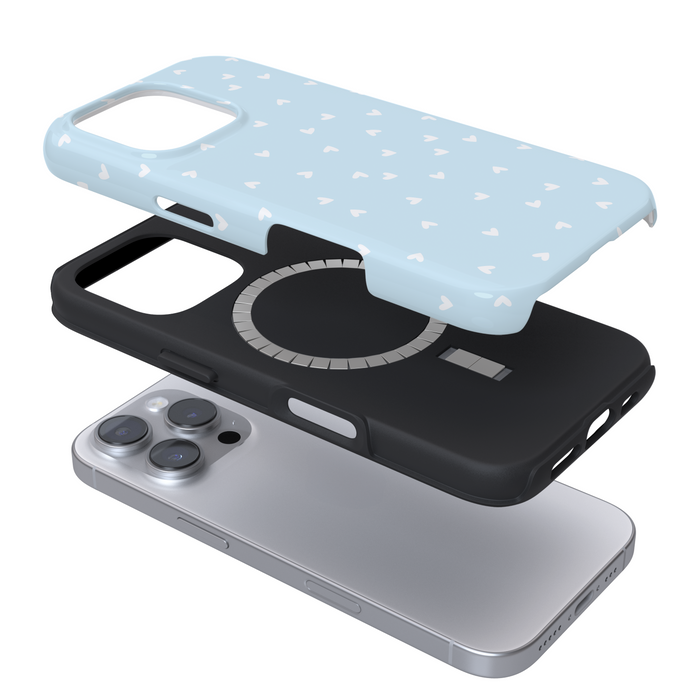 Tough MagSafe® Phone Case - Powder Blue Hearts