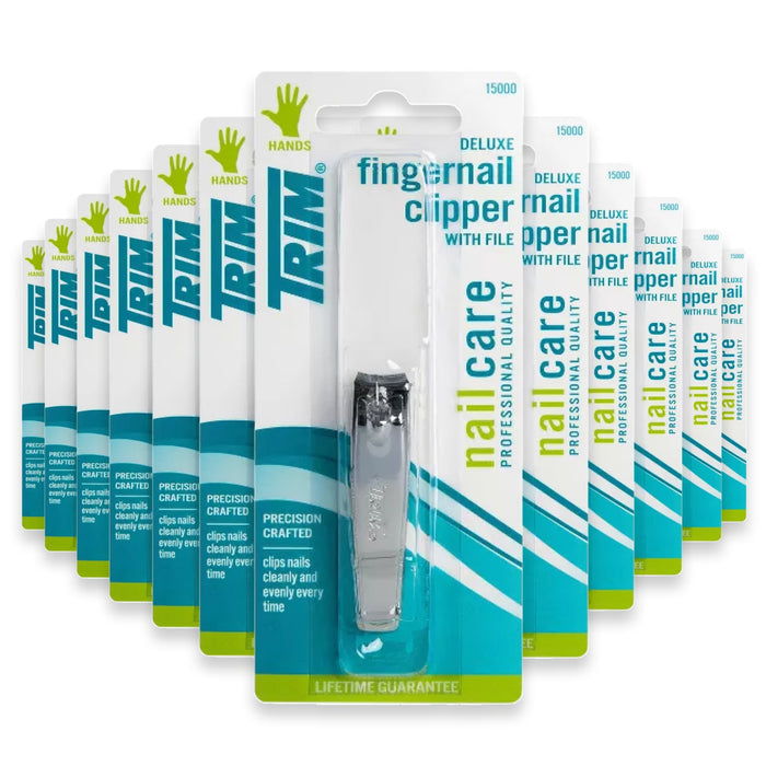 TRIM Deluxe Fingernail Nail Clipper with Triple Cut File - 1 Ct - 24 Pack