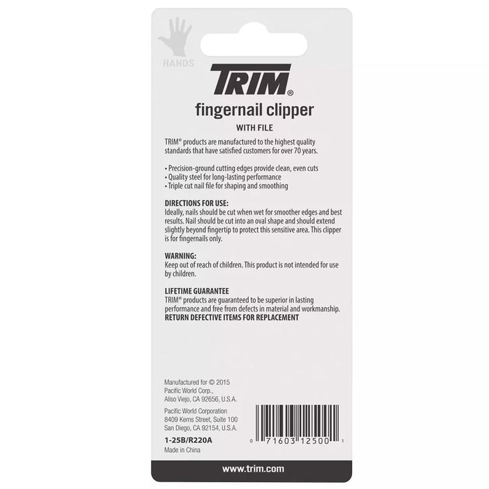Trim Nail Clipper with File Fingernail Clippers - 1 Ct - 36 Pack