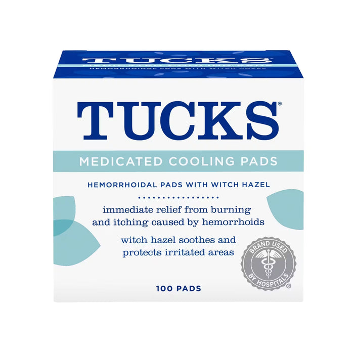 TUCKS Medicated Cooling Pads with Witch Hazel, 100 Ct - 12 Pack