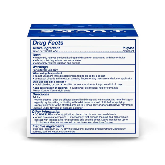TUCKS Medicated Cooling Pads with Witch Hazel, 100 Ct - 12 Pack