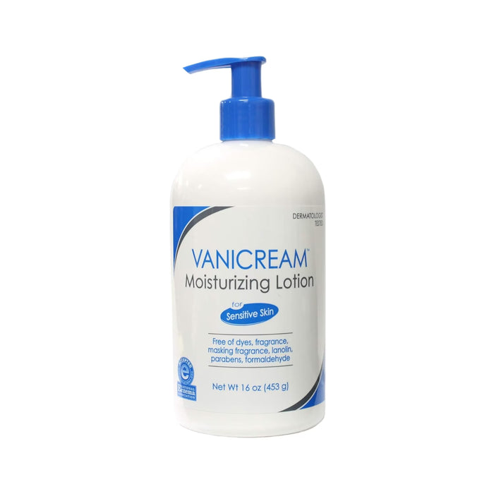 Vanicream Moisturizing Lotion for Sensitive Skin with Pump, Fragrance-Free, 16 oz - 12 Pack