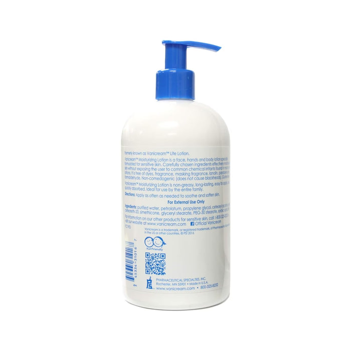 Vanicream Moisturizing Lotion for Sensitive Skin with Pump, Fragrance-Free, 16 oz - 12 Pack