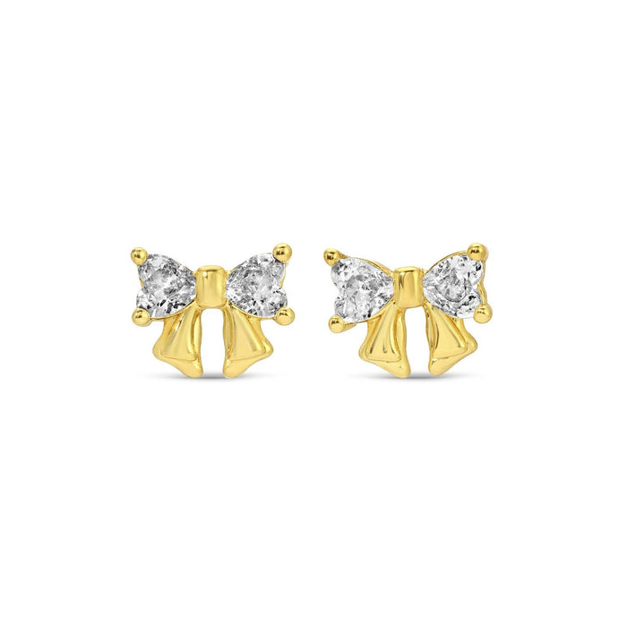 Velvet Gift Tag-Cz Bow Studs