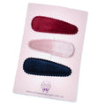 Velvet Snap Clips - set of 3