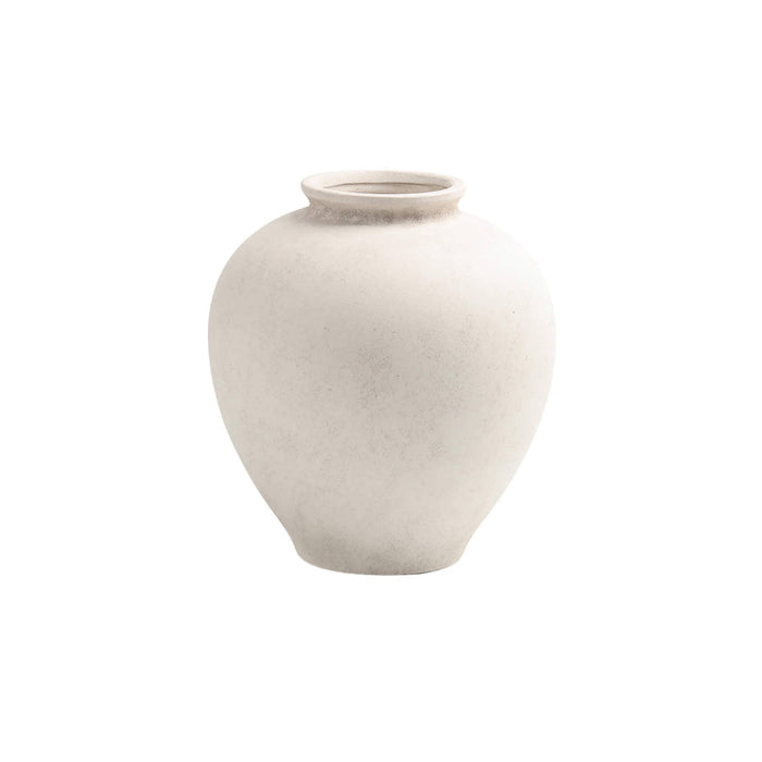 WHITE TERRACOTTA VASE SMALL - Magnolia Lane co. Home + Garden + Gift