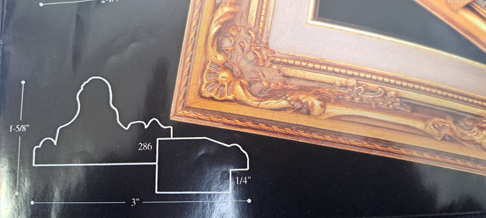 Wooden Ornate Gold Leaf with Linen Liner----Only available in store---