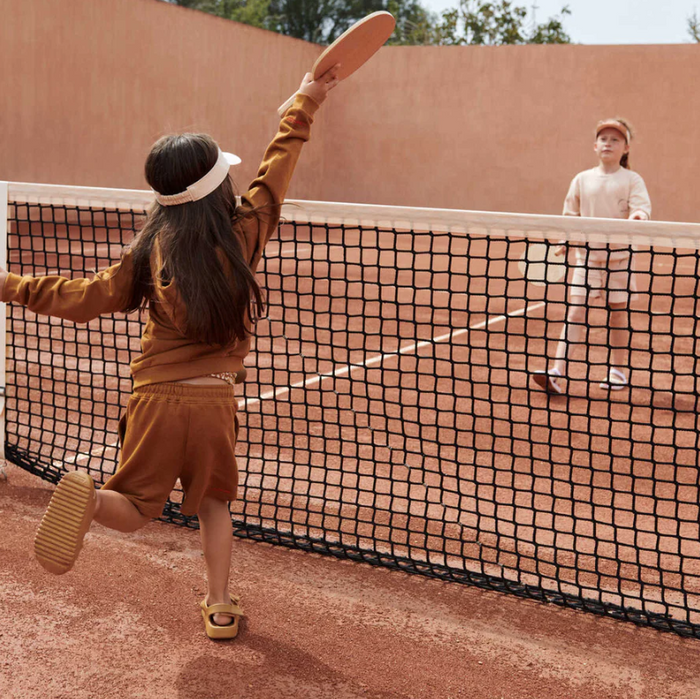 Wooden Tennis Set - John - Whale Blue/Golden Caramel Mix Lifestyle