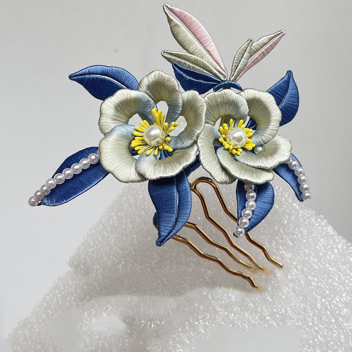 Yulu Hair Comb Chanhua Materials Flowers DIY Kit - Include Detailed Video Tutorial