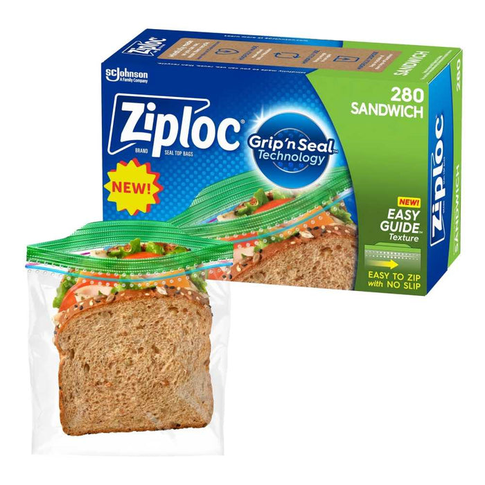 Ziploc - Mega Sandwich Bags with New Grip 'n Seal Technology - 280 Ct - 9 Pack